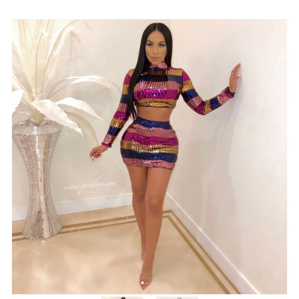 Two Piece Sequin Outfit